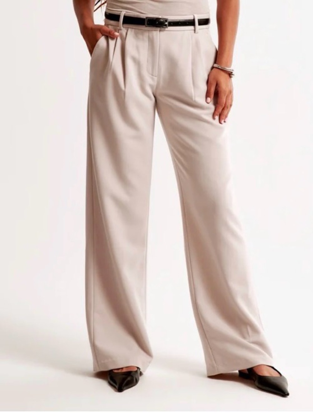 DAISY GRACE OFF-WHITE STRAIGHT WIDE LEG DRESS TROUSER PANTS NWT SZ MEDIUM